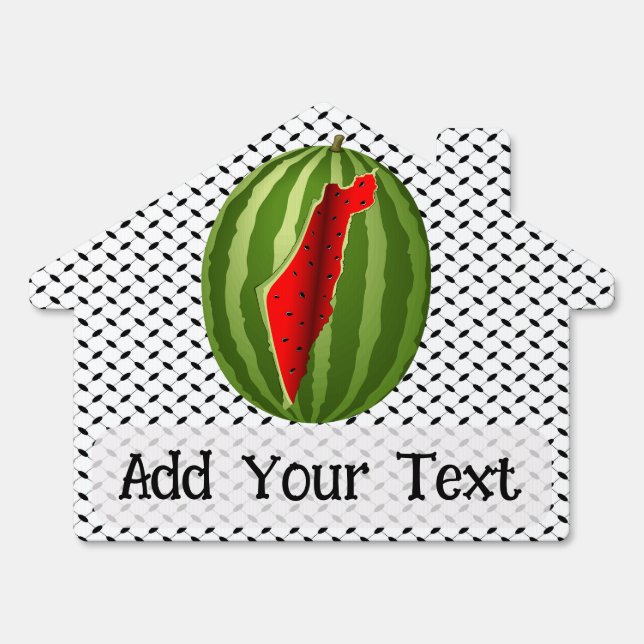 Watermelon Palestine Map Slice Sign (Front)