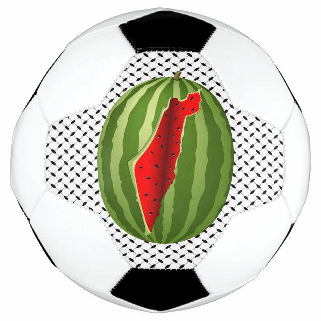 Watermelon Palestine Map Slice Soccer Ball (Front)
