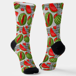 Watermelon Palestine Map Slice Socks