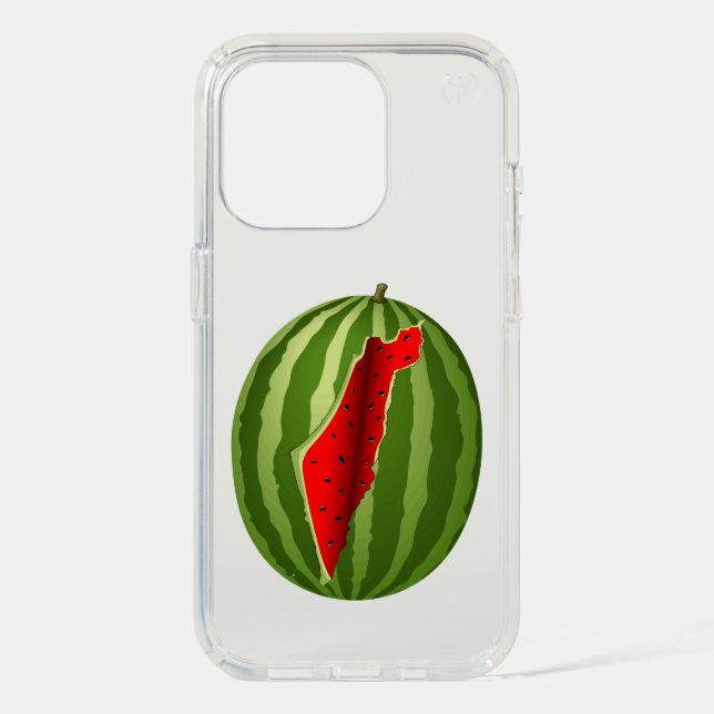 Watermelon Palestine Map Slice Speck iPhone Case (Front)