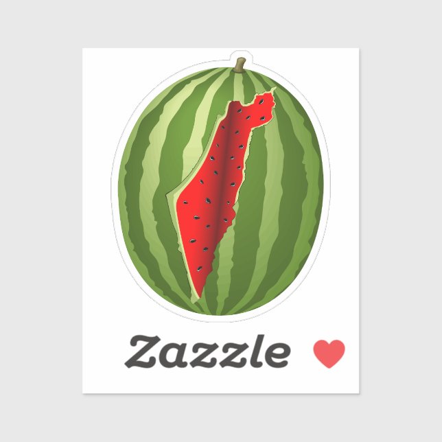 Watermelon Palestine Map Slice Sticker (Sheet)