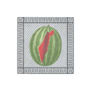 Watermelon Palestine Map Slice Stone Magnet