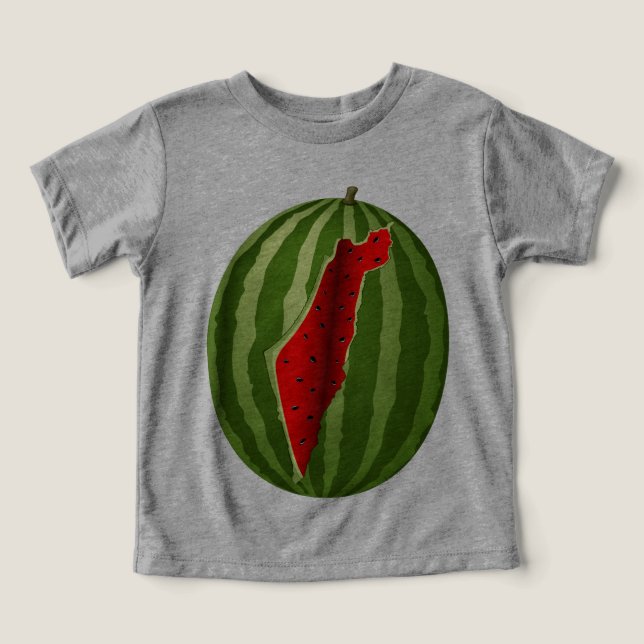 Watermelon Palestine Map Slice Toddler T-shirt (Design Front)