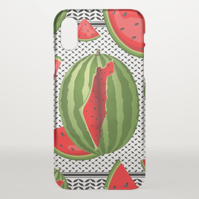 Watermelon Palestine Map Slice Uncommon iPhone Case (Back)