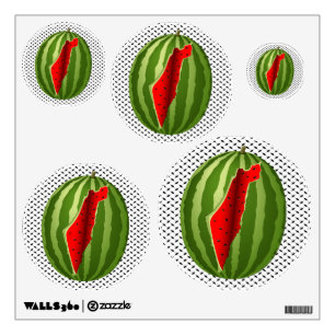 Watermelon Palestine Map Slice Wall Decal