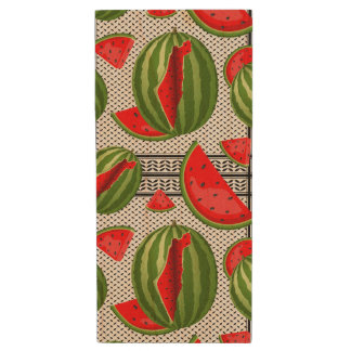 Watermelon Palestine Map Slice Wood Flash Drive
