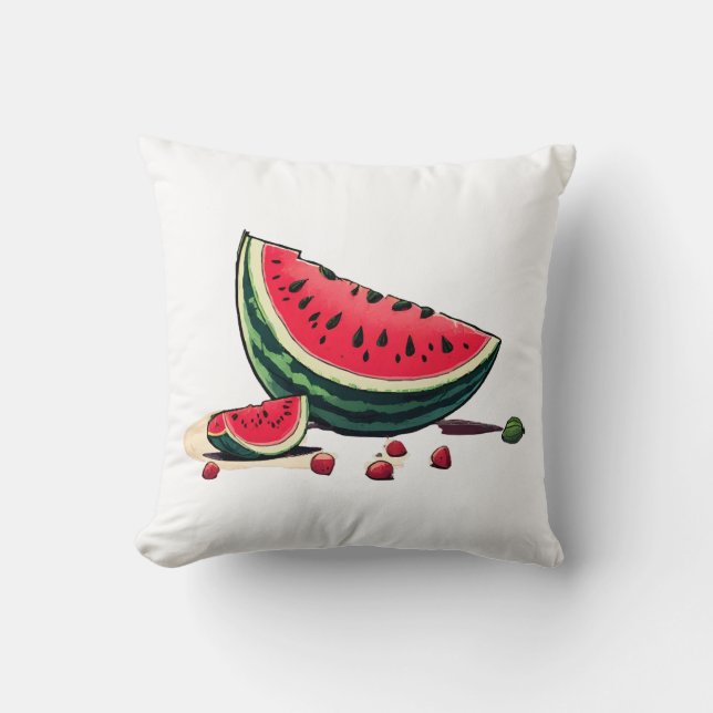 Watermelon Palestine Throw Pillow (Front)