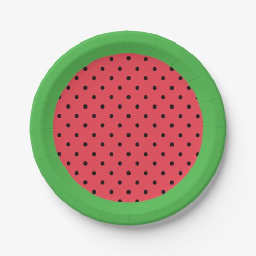 Watermelon paper plate summer fruit green pink paper plates