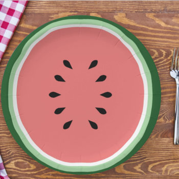 Watermelon Paper Plates by PawsitiveDesigns at Zazzle