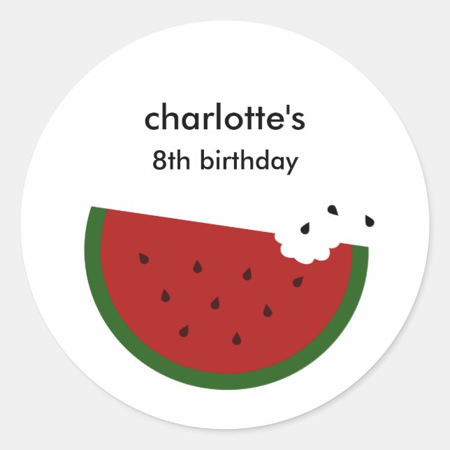 Watermelon Party Favor Sticker or Envelope Seal (Front)