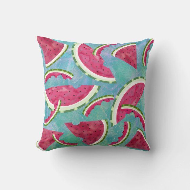 Watermelon party outdoor pillow (Front)