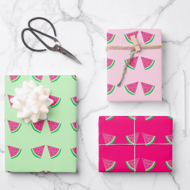 Watermelon Party Wrapping Paper Sheets (Front)
