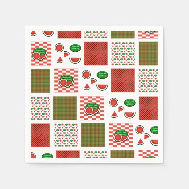 Watermelon Patchwork Napkins (Front)