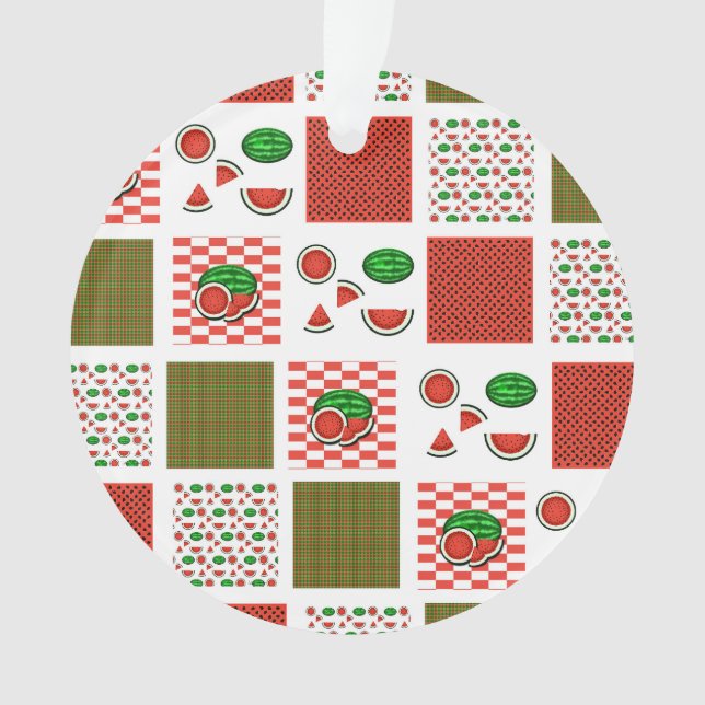 Watermelon Patchwork Ornament (Front)
