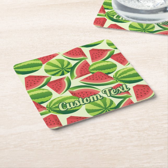 Watermelon Patterm Paper Coaster (Angled)