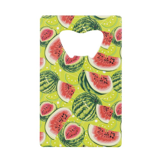 Watermelon Pattern 2 Credit Card Bottle Opener (Front)