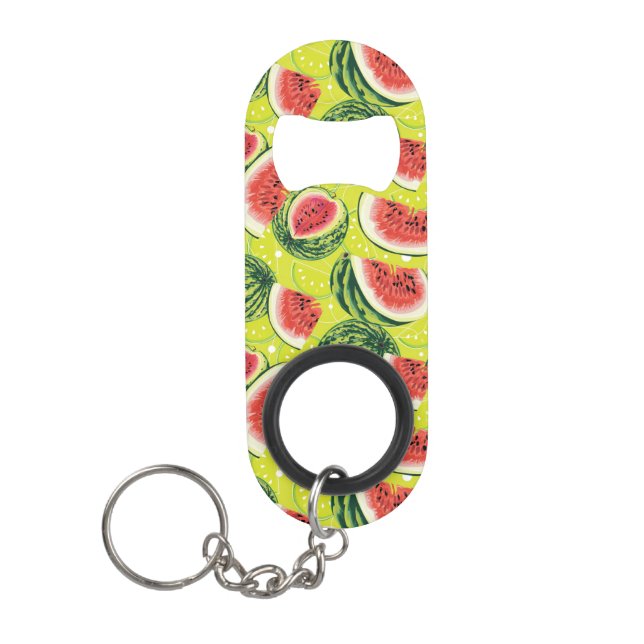 Watermelon Pattern 2 Keychain Bottle Opener (Front)