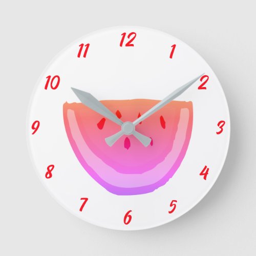 Watermelon Pattern Art Girl Baby Nursery Bedroom  Round Clock