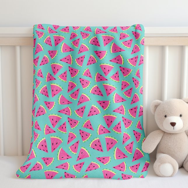 Watermelon Pattern Baby Blanket (Colour watermelon fruit baby blanket.  Matching items available.)