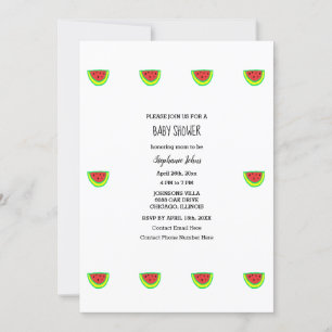 Watermelon Pattern Baby Shower Baby Girl Boy 2024 Invitation