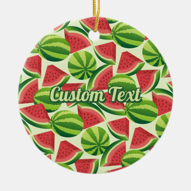 Watermelon Pattern Ceramic Ornament (Front)