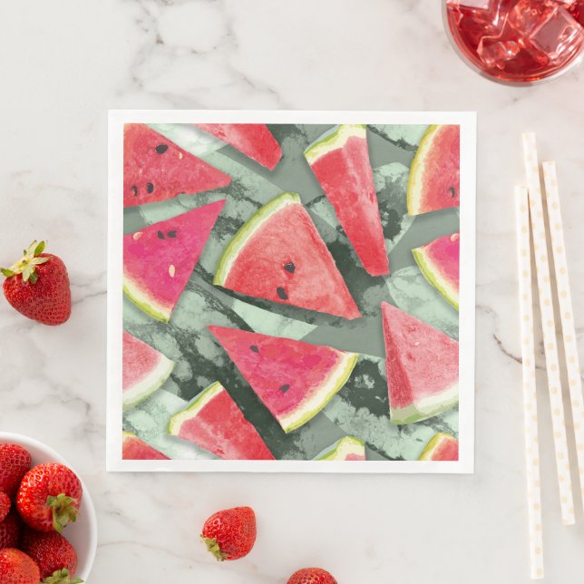 Watermelon Pattern Creation 4 Paper Dinner Napkins (Insitu)