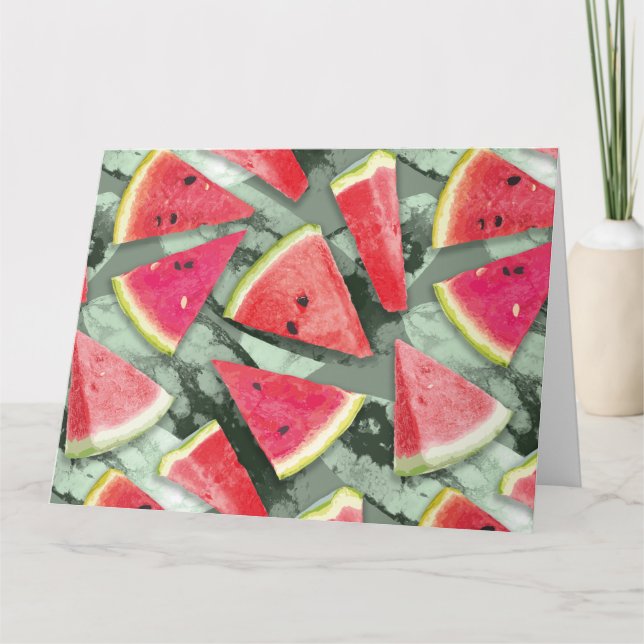 Watermelon Pattern Creation 4 Thank You Card (Front)