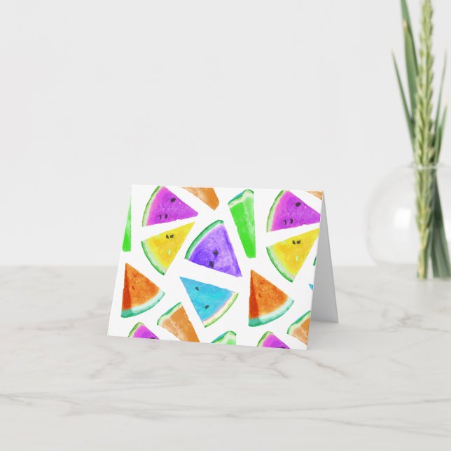 Watermelon Pattern Creation 6 Letterpress Thank You Card (Front)