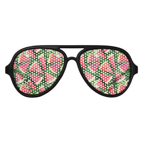 Watermelon Pattern Creation Aviator Sunglasses