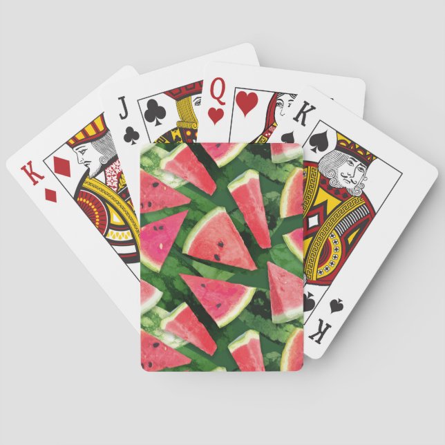 Watermelon Pattern Creation Poker Cards (Back)