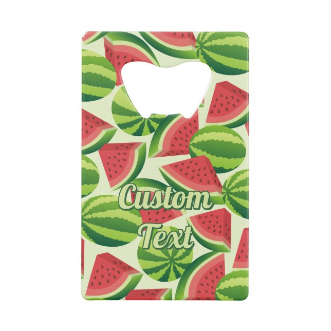 Watermelon Pattern Credit Card Bottle Opener (Front)
