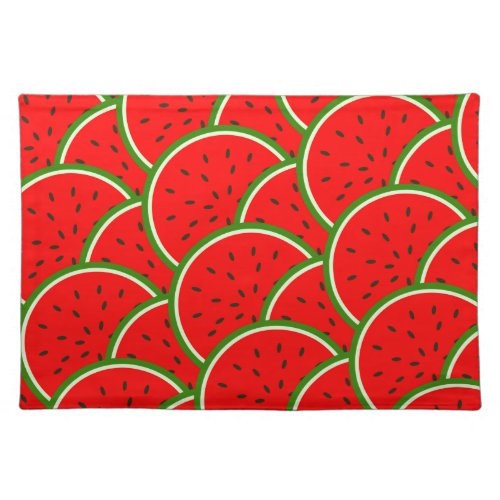 Watermelon Pattern Cross Section Summer Fruit Cloth Placemat