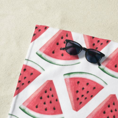 Watermelon Pattern Cute Pink Summer Fruit Beach Towel
