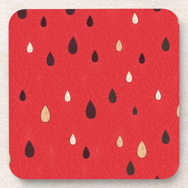 Watermelon Pattern Drink Coaster (Front)