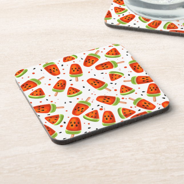 Watermelon pattern drink coaster (Left Side)