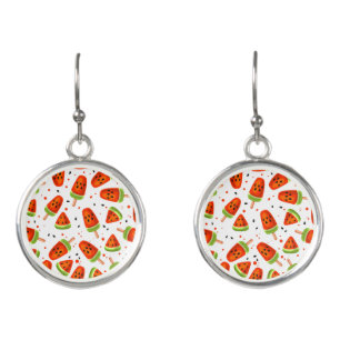 Watermelon pattern earrings