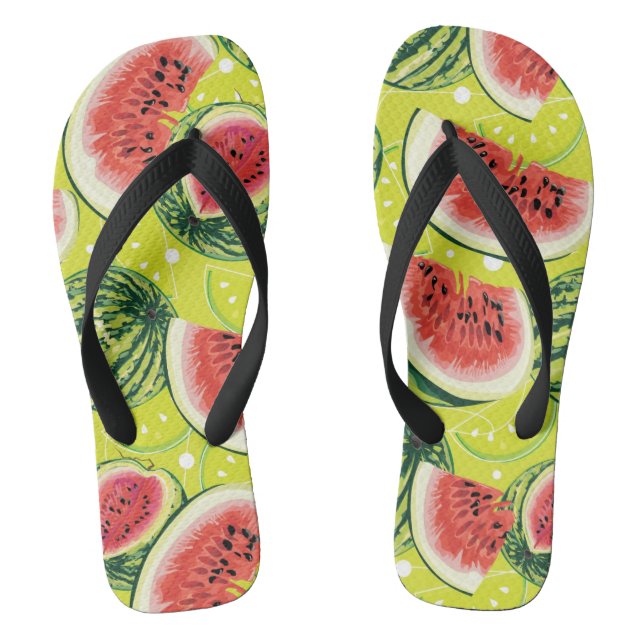 Watermelon Pattern Flip Flops (Footbed)