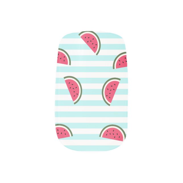 Watermelon Pattern Minx Nail Art (Right Thumb)