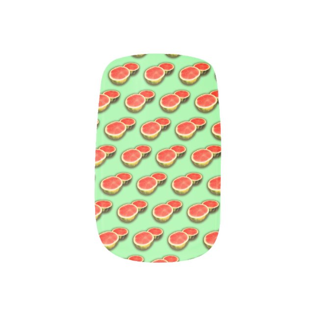 Watermelon Pattern Minx Nail Art (Left Thumb)