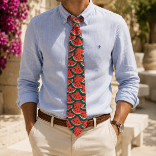 Watermelon pattern neck tie