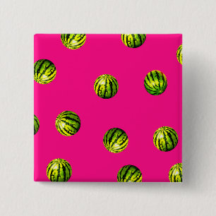 watermelon pattern pink button