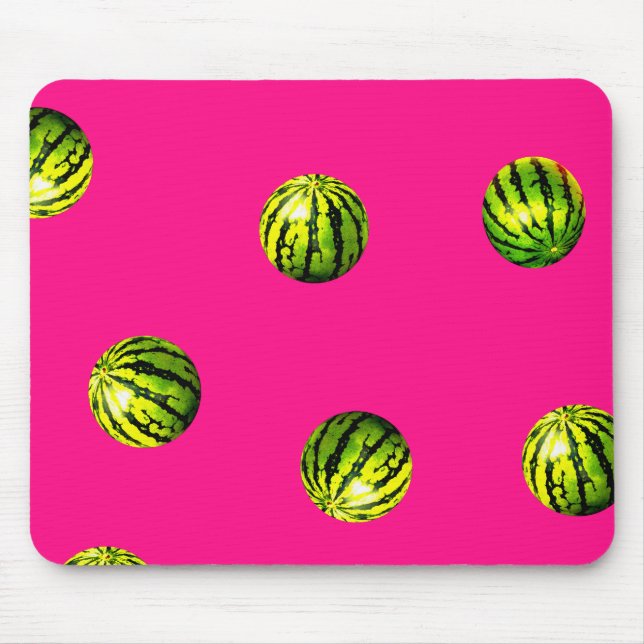 watermelon pattern pink mouse pad (Front)