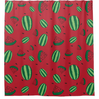 Watermelon pattern shower curtain