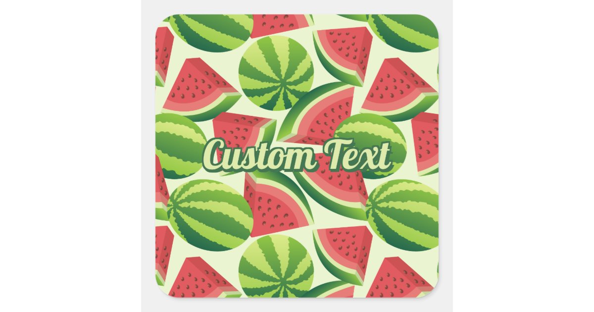 Watermelon Pattern Square Watermelon Pattern Square Sticker | Zazzle