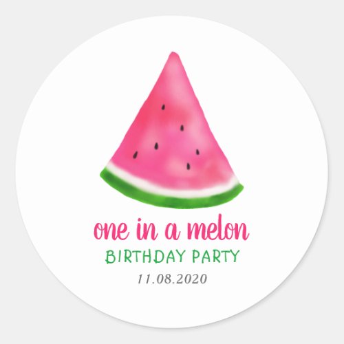Watermelon Pattern Summer Cool Birthday Party Classic Round Sticker