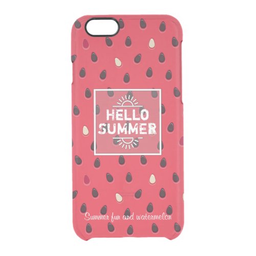 Watermelon Pattern Summer Time  Personalized Clear iPhone 66S Case