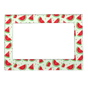 Watermelon Pattern Summertime Fun Melon Fruit Magnetic Frame