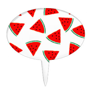 Watermelon Pattern Triangles Cake Topper