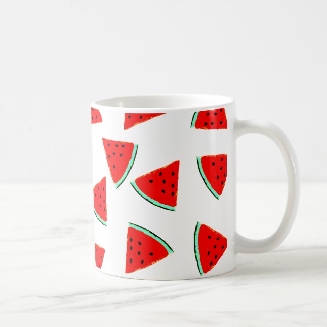 Watermelon Pattern Triangles Coffee Mug (Right)