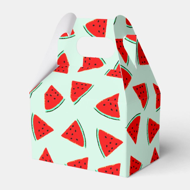 Watermelon Pattern Triangles Favor Boxes (Front Side)